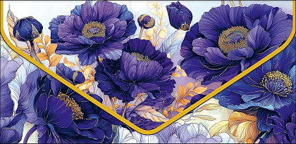 Открытка-конверт "Цветы!", размер: 9,3х19 см, в упак. 1 шт.