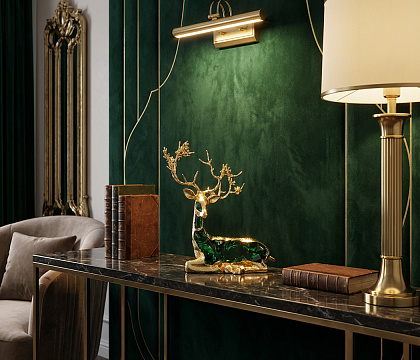 Статуэтка декоративная "Лесной олень I", цвет зеленый, 22*13,5*23 см