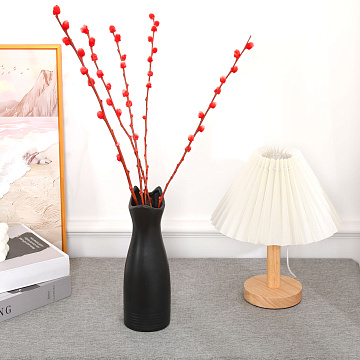 Ваза керамическая, цвет черный, 11*33 см