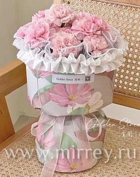 Дизайнерская бумага "Flowers", 53см х 53см, 100г/м2,  10 листов /упак, персиковый