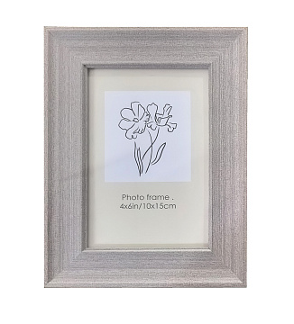 Фоторамка декоративная с рельефом из МДФ со стеклом, цвет серый, 10x15 см
