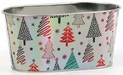 Декоративное кашпо "Бал зимы" 19,5X11,5XH9CM B16,5X8,5СМ, металл