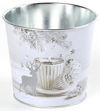 Декоративное кашпо "Музыка зимы" 11,7XH10,5CM, металл