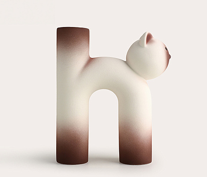 Ваза керамическая, "Кот", матовая, цвет бордо, 17,5*6*20,5 см