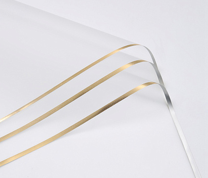 Упак. материал флористическая пленка "Золотой кант", 58х58 см, полупрозрачный, 20 листов /упак