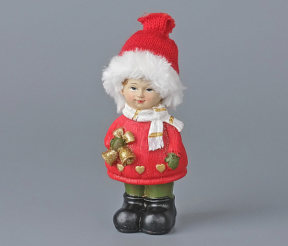 Декоративное новогоднее изделие Мальчик, 14 см, красный