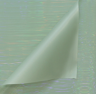Упаковочный материал флористическая пленка матовая с эффектом голографии, 50 мкр, 58 см х 10 м, туманно-зеленый