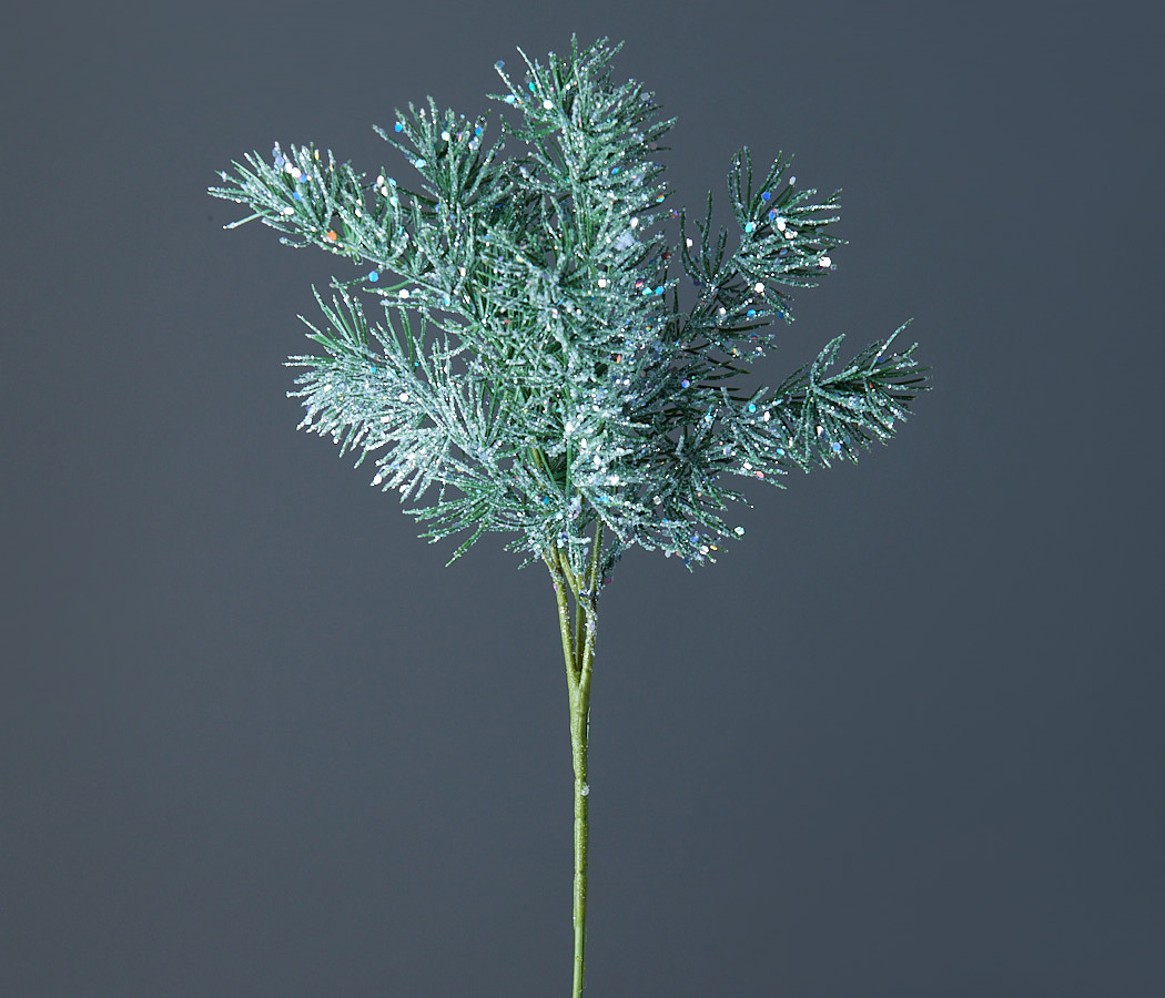 Ветка декоративная с глиттером, 36 см